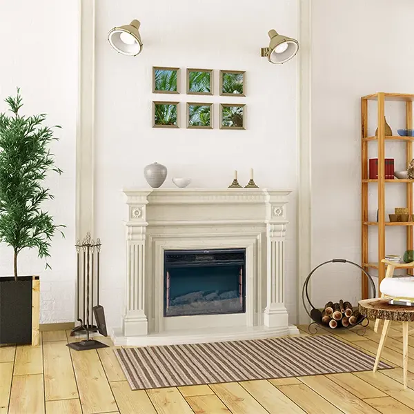 Embedded electric fireplace scene picture1