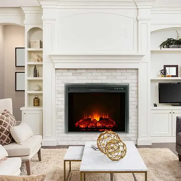 Embedded electric fireplace scene picture2