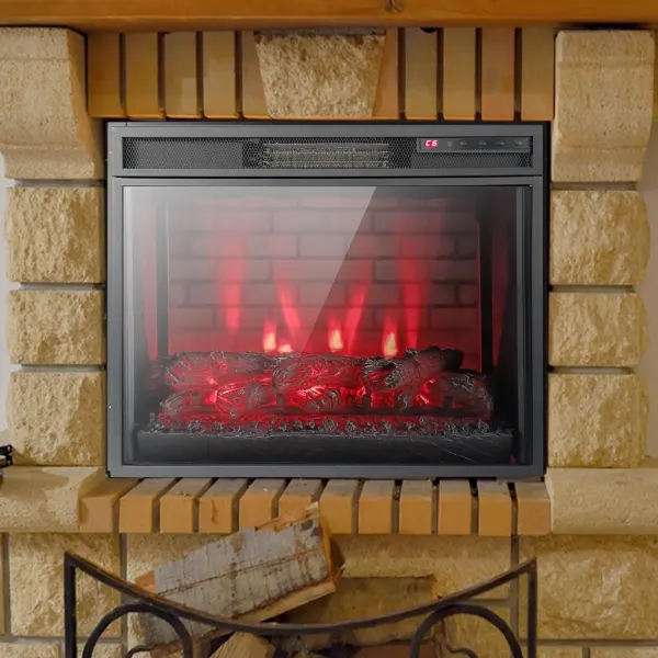 Embedded electric fireplace scene picture5