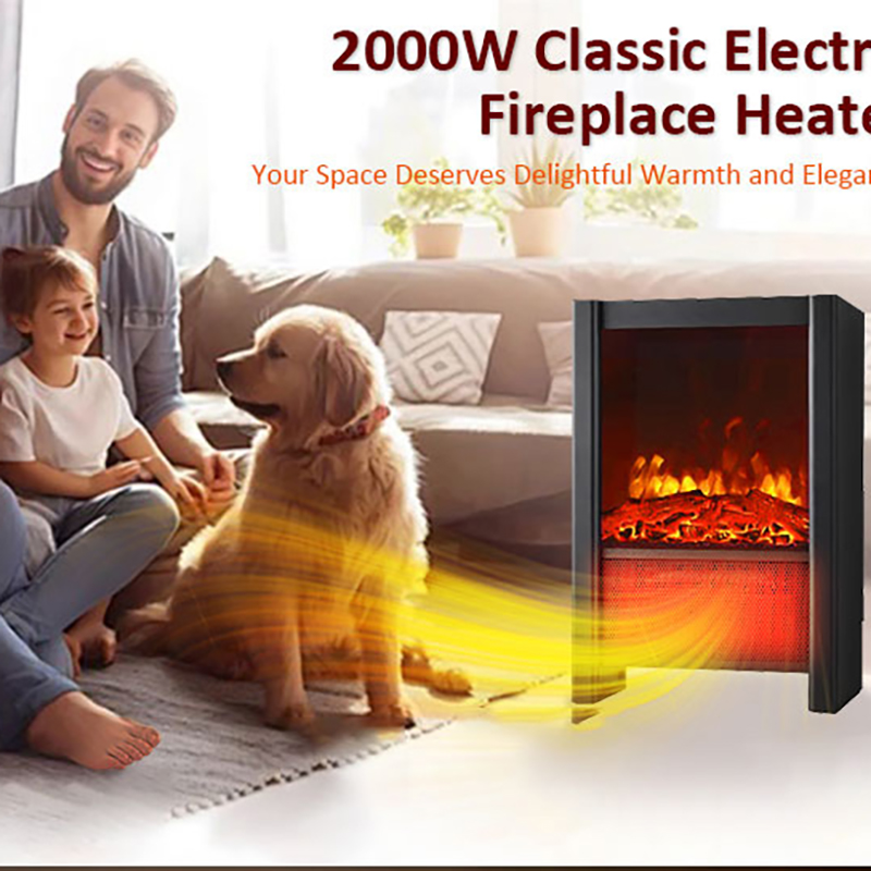 Portable electric fireplace heater