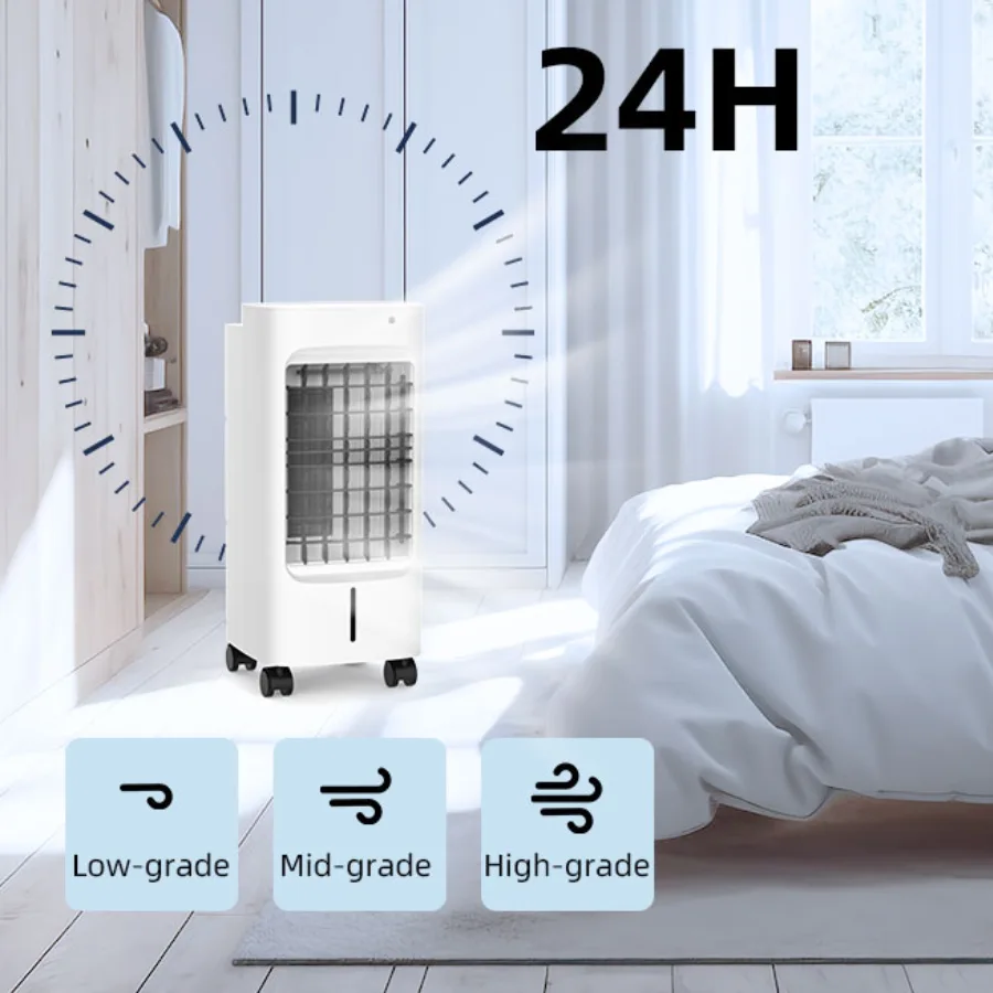 24h portable air cooler in white