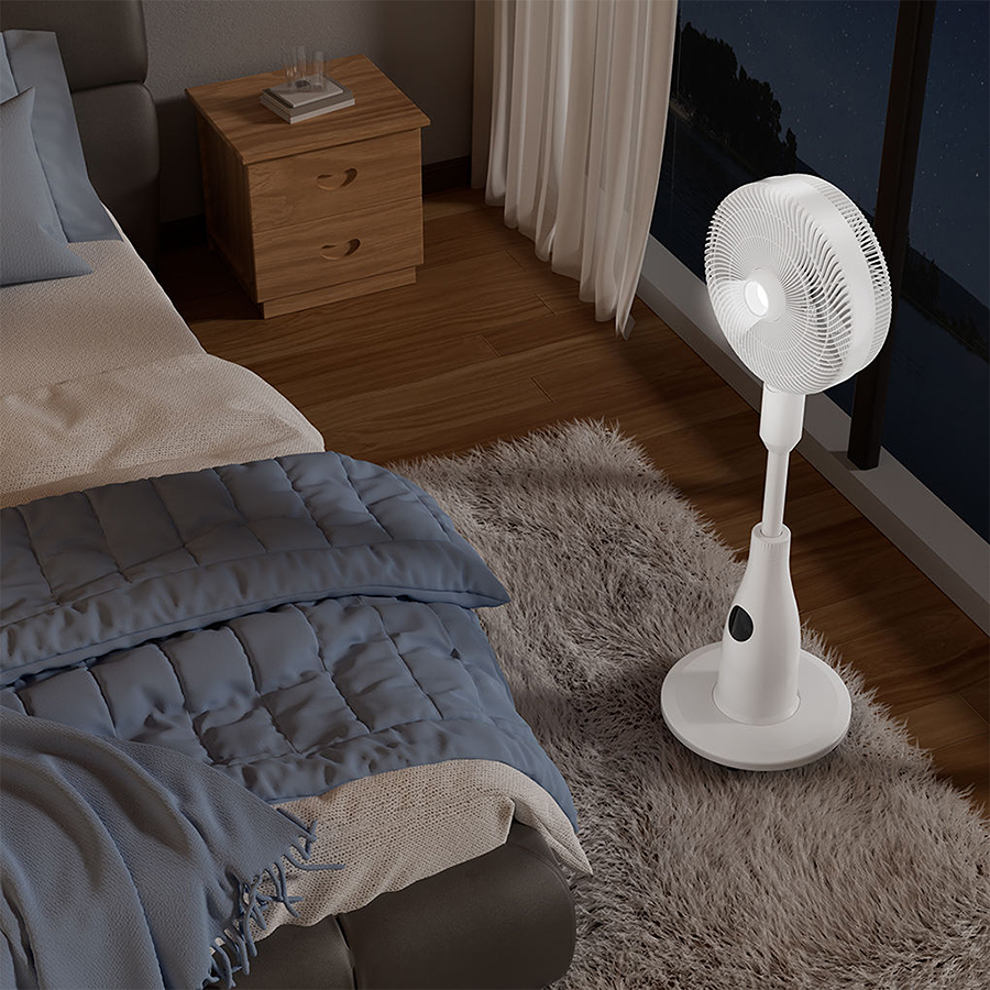 misting fan in a bedroom