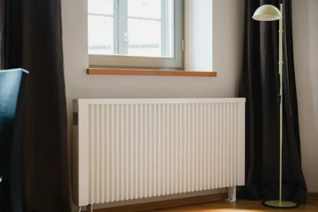 electric heater in front of window