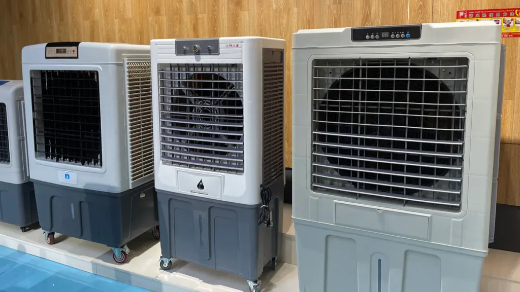 3 evaporative air coolers standing